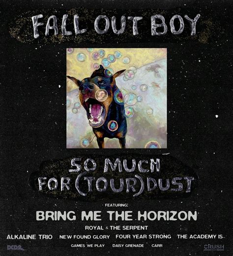 Find information on all of Bring Me The Horizon&x27;s upcoming concerts, tour dates and ticket information for 2023-2024. . Bring me the horizon setlist fall out boy